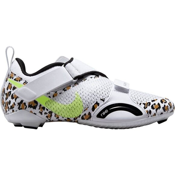 Nike Womens SuperRep Cycling Shoes Leopard Print White & Neon Yellow Size 6.5 - Picture 2 of 9